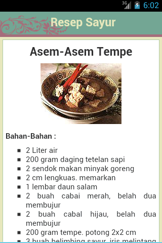 Resep Masakan Sayur截图5