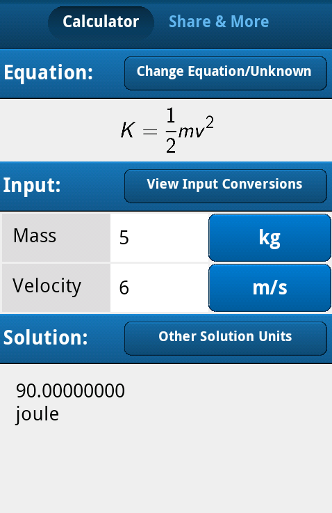 Kinetic Energy Calculator截图9