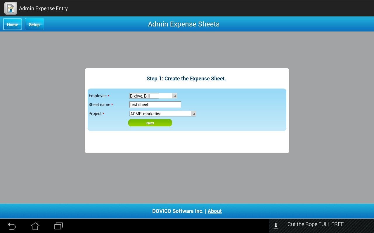 Dovico Admin Expense Entry截图3