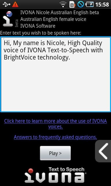 IVONA Nicole Australian English(beta版)截图5