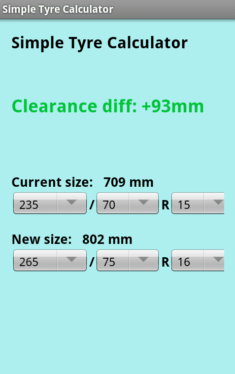 Simple tyre calculator截图2