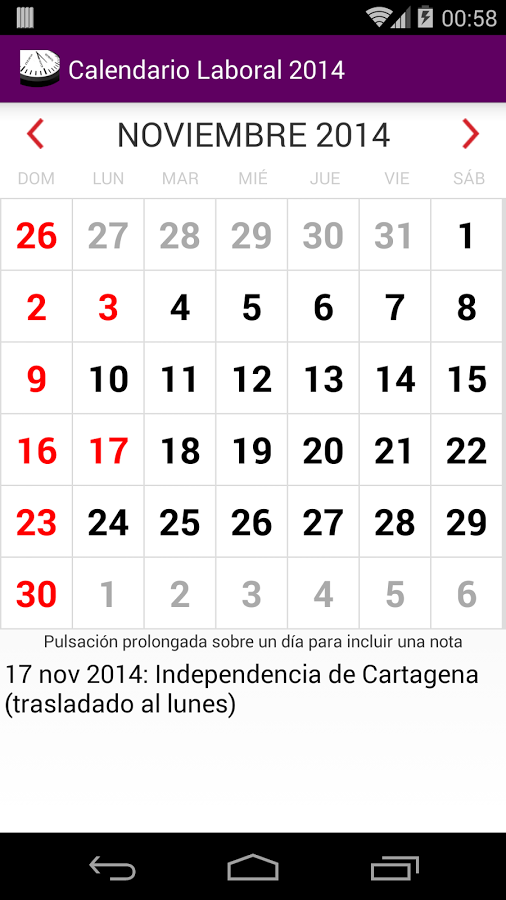 Calendario 2014 Colombia截图3