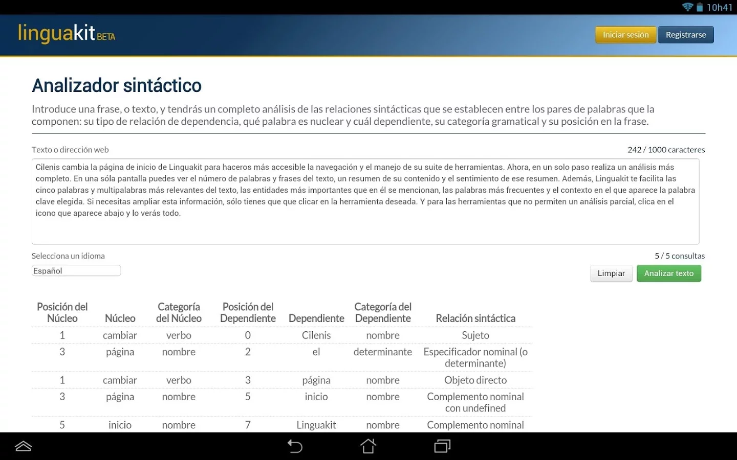 Analisador sintático LK截图2