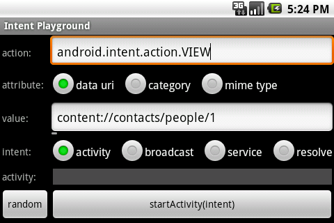 Android Intent Playground截图1