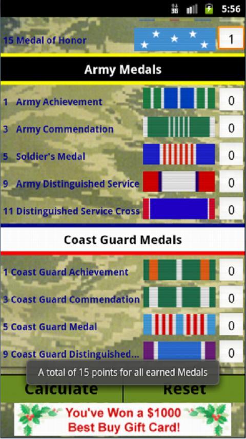 Air Force Medal Points截图2