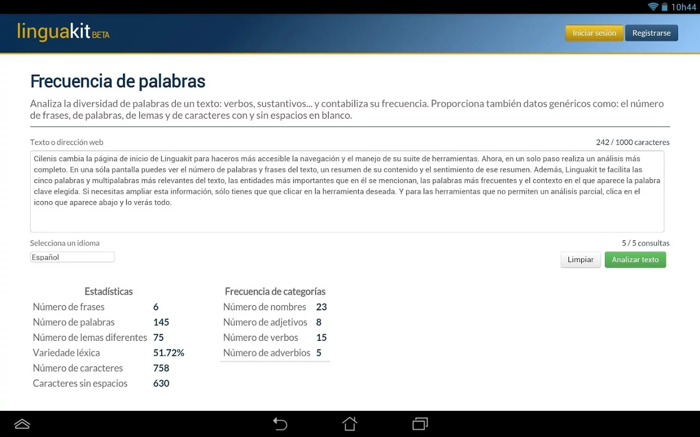 Frequência de palavras LK截图2