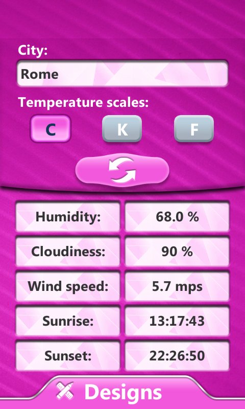 Pink Forecast and Clock App截图2