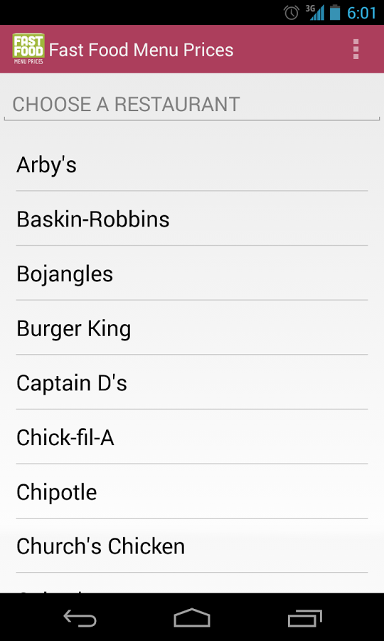 Fast Food Menu Prices截图1