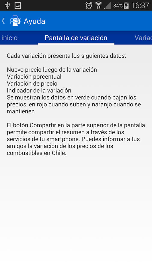 Variación Combustibles Chile截图5