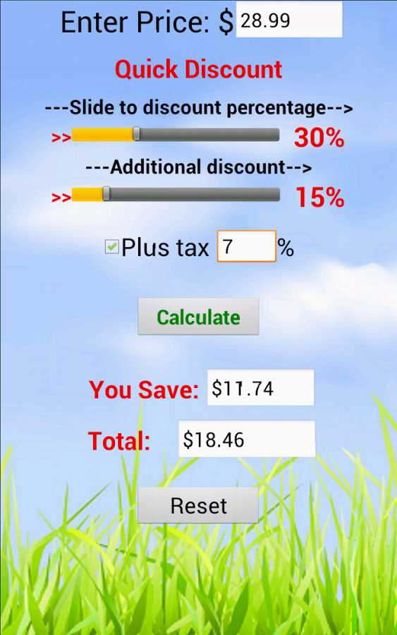 Quick Discount Calculator截图2