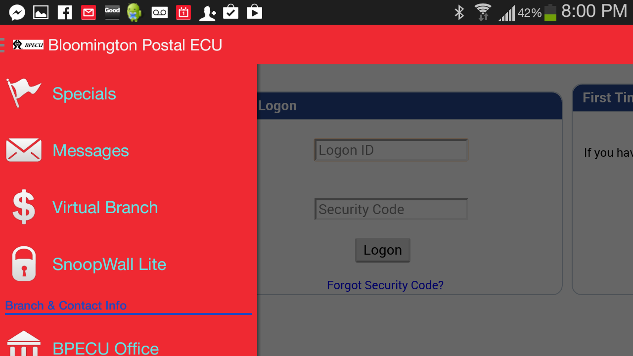 Bloomington Postal ECU App截图10