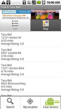 快餐店Taco Bell 搜索器截图