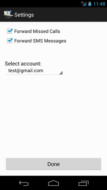 Missed Call/SMS Mail Forwarder截图1
