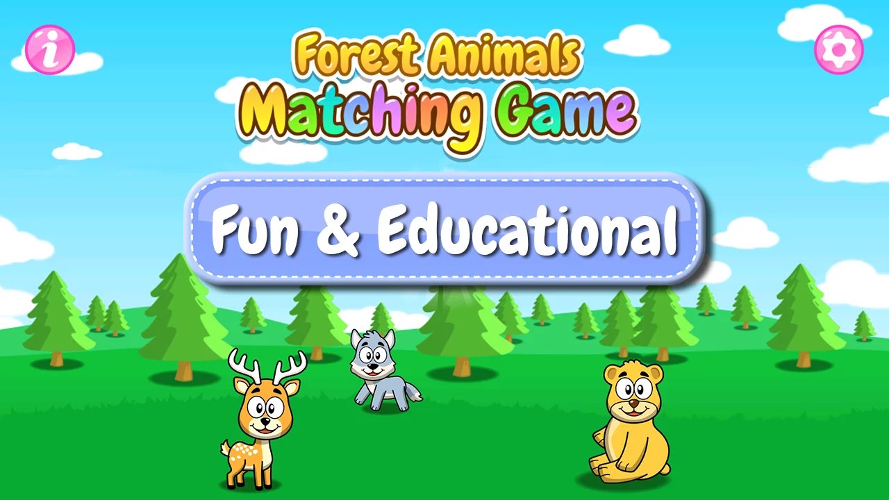 森林里的动物 - 配对游戏截图1