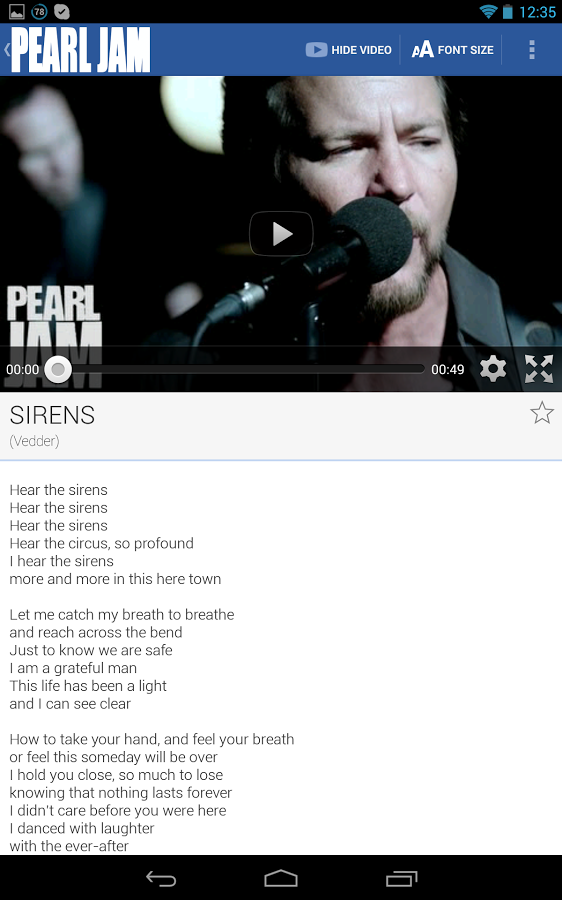 Pearl Jam Lyrics截图3