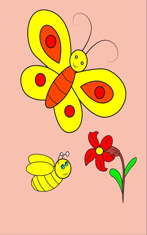 孩子着色并学习昆虫的名字截图2