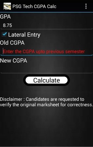 PSG Tech CGPA Calculator截图1