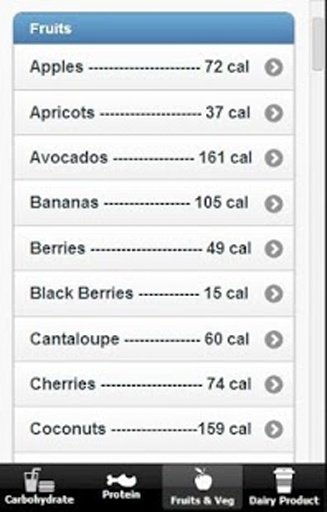 Calories Food Lists截图2