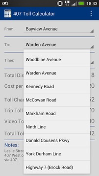 407 Toll Calculator截图