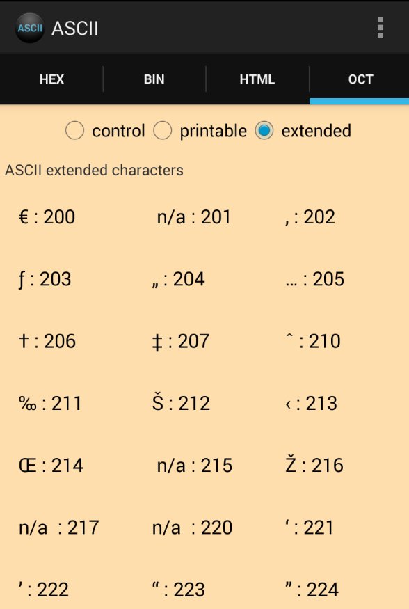 ASCII &amp; HTML Tabelle截图2