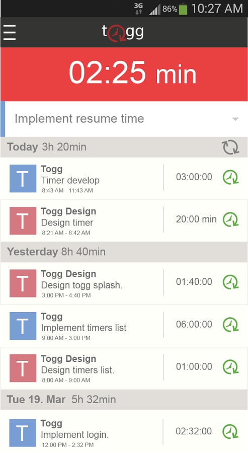 Togg for Toggl - Time Tr...截图3