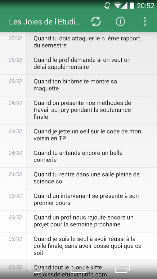 Les Joies de l'Étudiant Info截图2