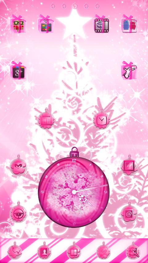 PINK Christmas Clock Widget截图8