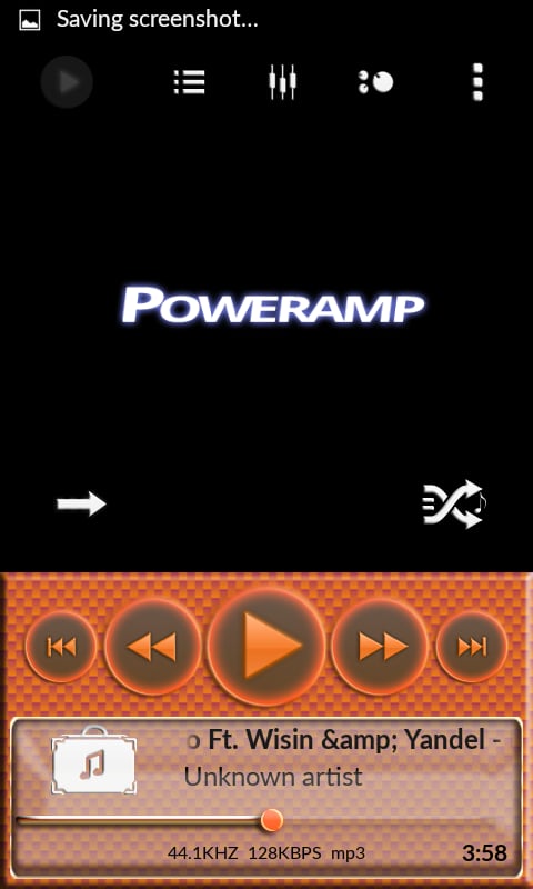 Poweramp Skin Orange Car...截图5