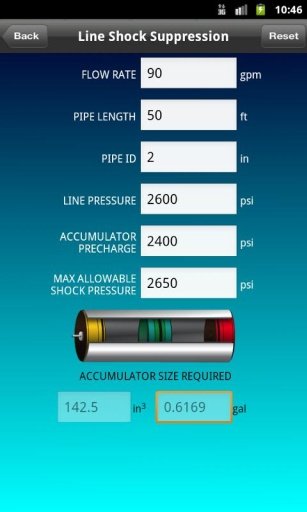 Hydraulic Accumulator Calc截图2