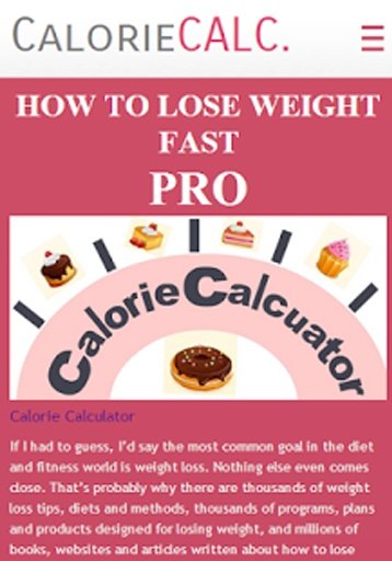 Calories Calculator截图1