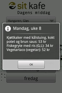 SiT Kafe: Dagens Middag截图