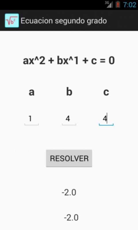 ESG - Ecuación Segundo Grado截图3