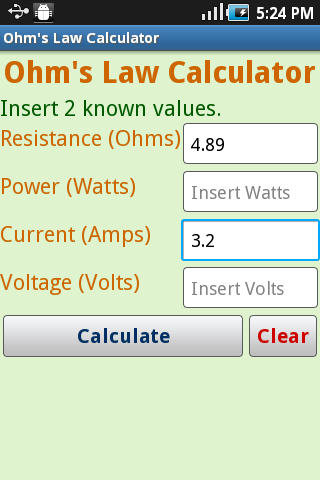 Ohm's Law Calculator截图1