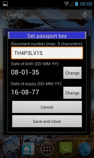 eCL0WN: an NFC passport tool截图4