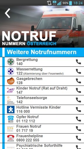 Notruf Nummern Österreich截图4