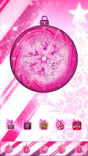 PINK Christmas Clock Widget截图9