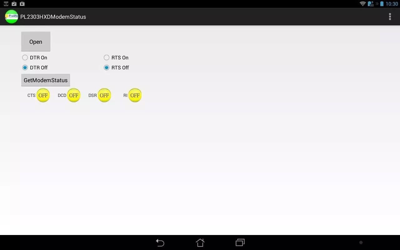 Prolific PL2303 Modem Status截图1