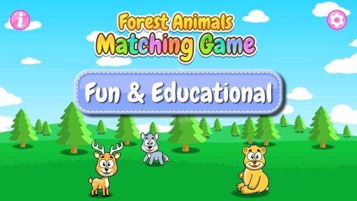 森林里的动物 - 配对游戏截图2
