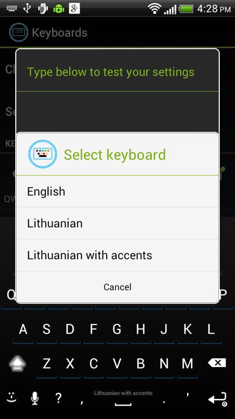Lithuanian Keyboard for ...截图2
