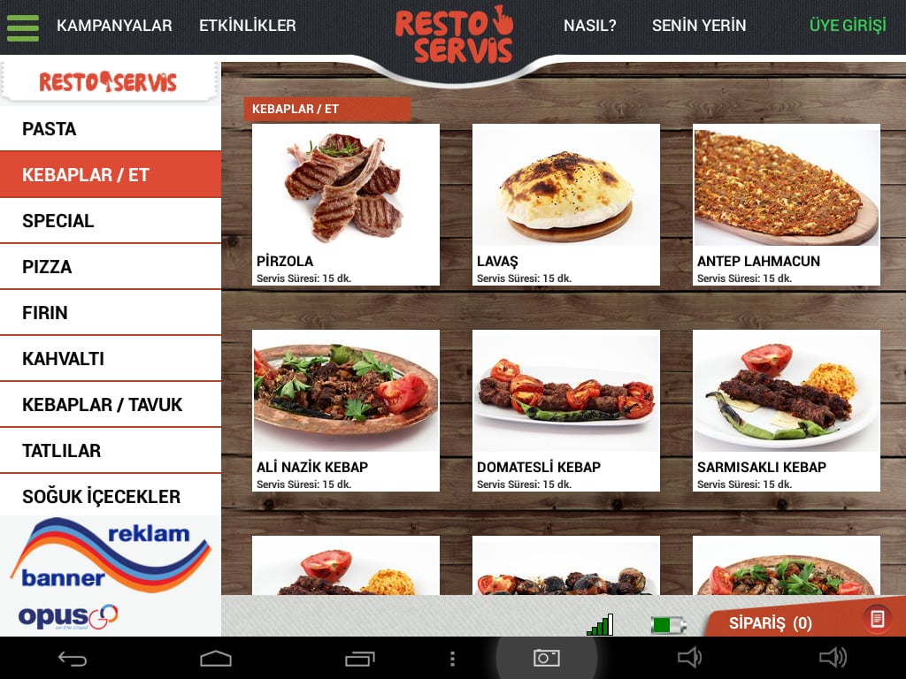 Restoservis Tablet Men&uuml;截图3