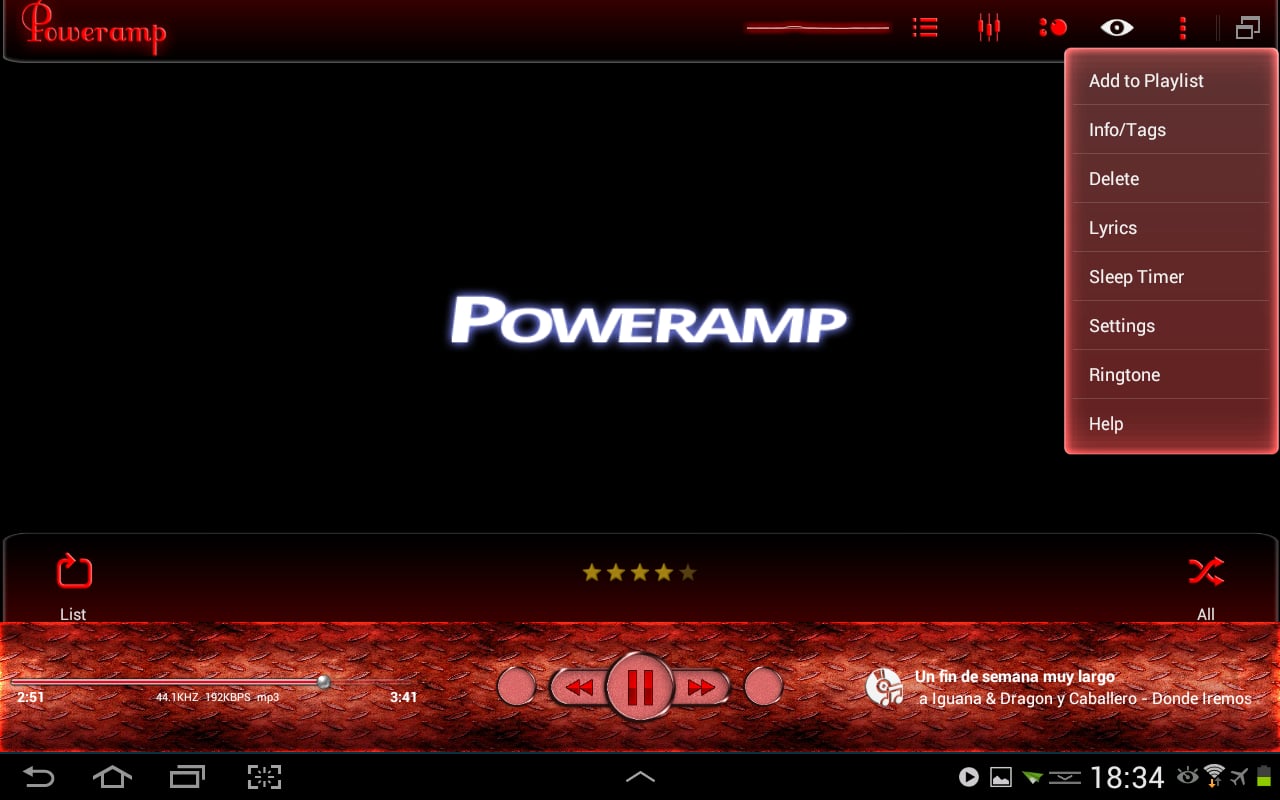 Poweramp Skin Red Metal截图7