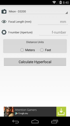 HyperFocal Distance Calculator截图4