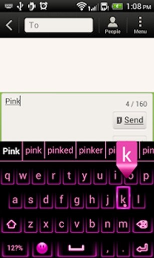 Swipe Neon Pink Keyboard截图1