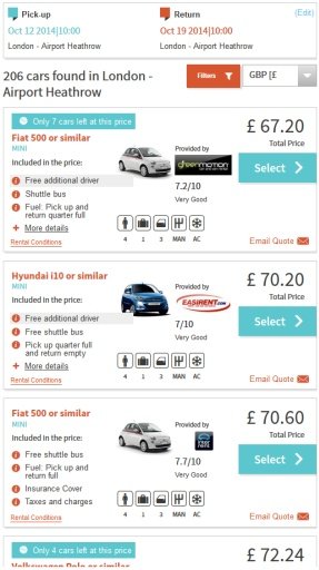 Car Hire Price Scanner截图1