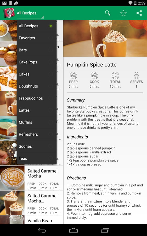 Recipe Guide for Starbucks截图9