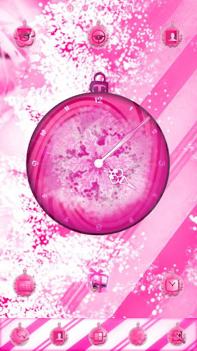 PINK Christmas Clock Widget截图4