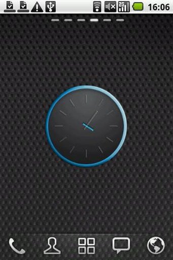 Grey&amp;Blue elegant Clock Widget截图2