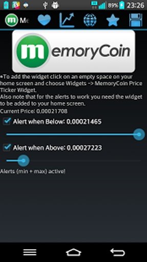 MemoryCoin Price Ticker Widget截图4