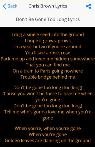 Chris Brown Song Lyrics截图4