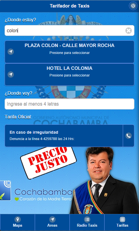 Tarifas Taxis Cochabamba截图2